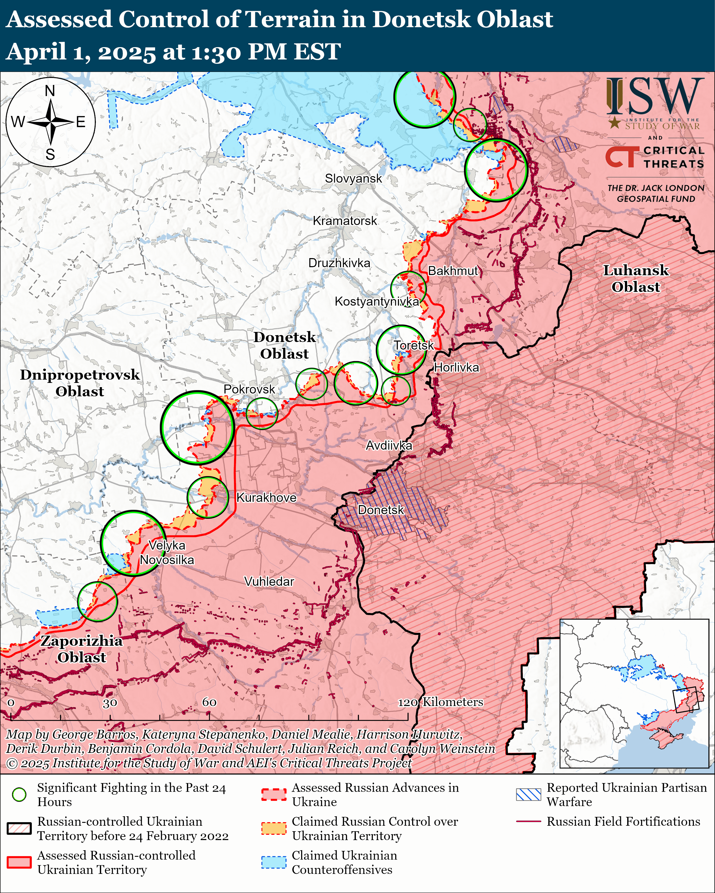 Окупанти просунулися на п'яти напрямках: карти ISW