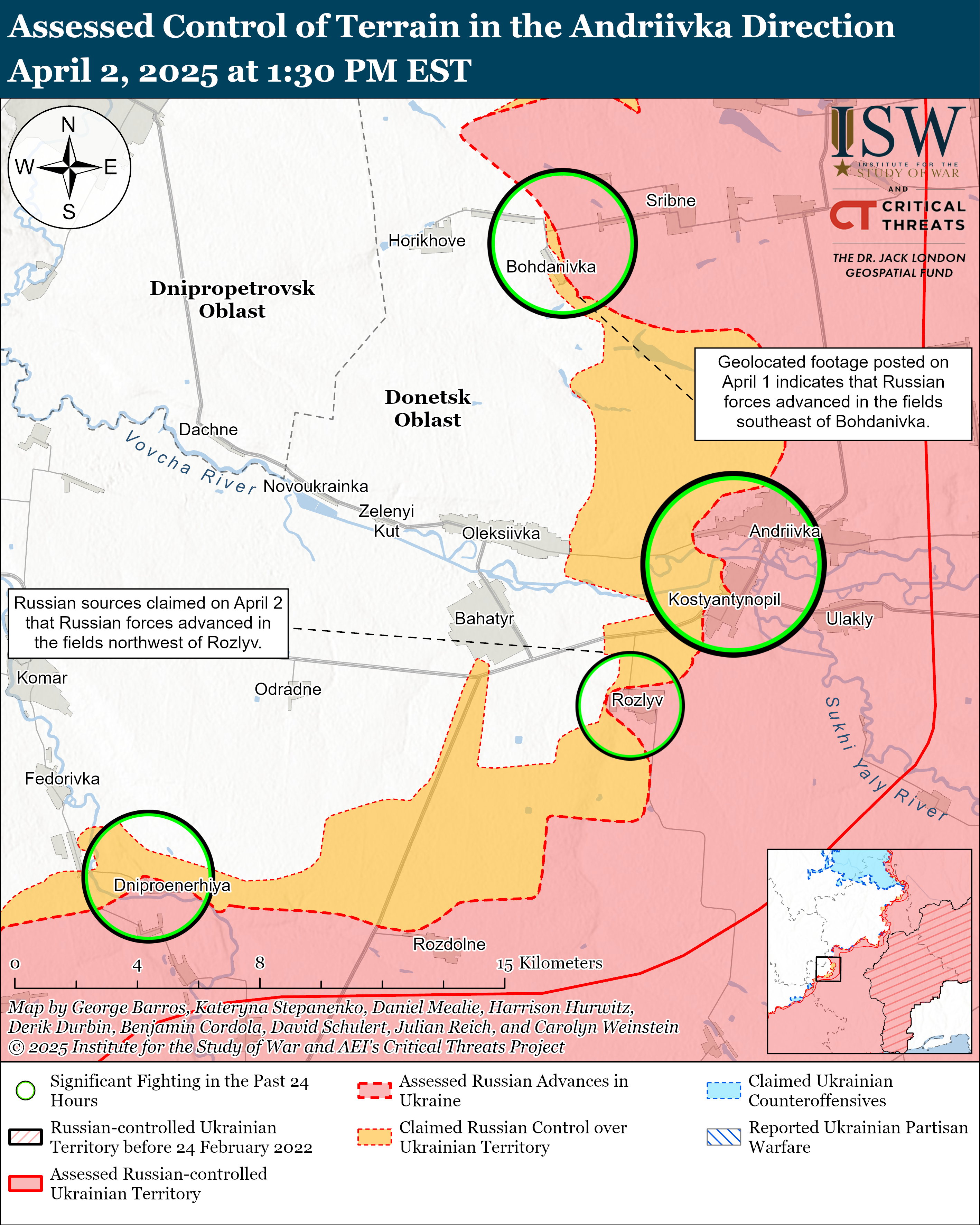 ЗСУ просунулися біля Покровська, росіяни тиснуть на трьох напрямках: карти ISW