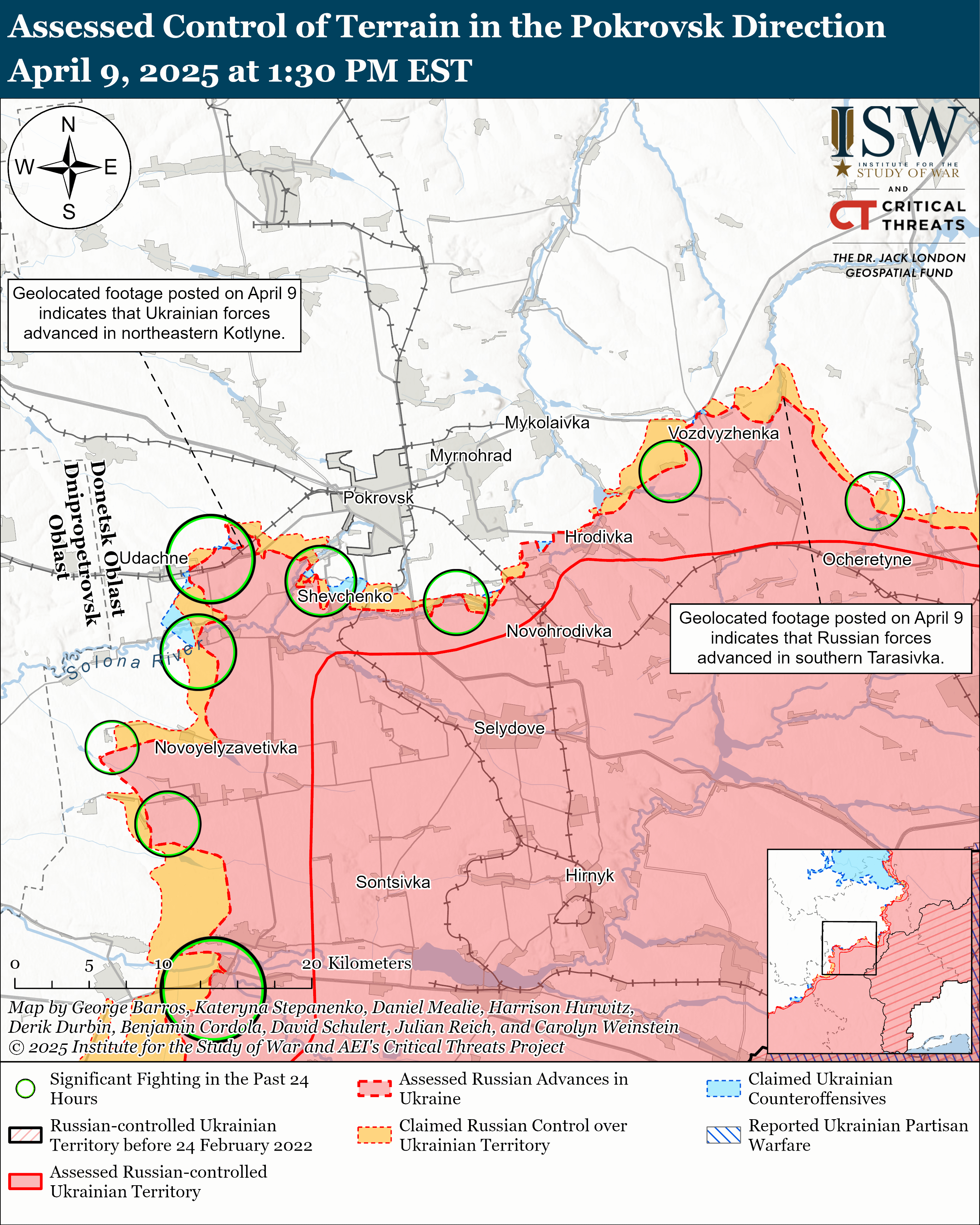 ЗСУ просунулися на двох напрямках. Ворог тисне у кількох областях: карти ISW
