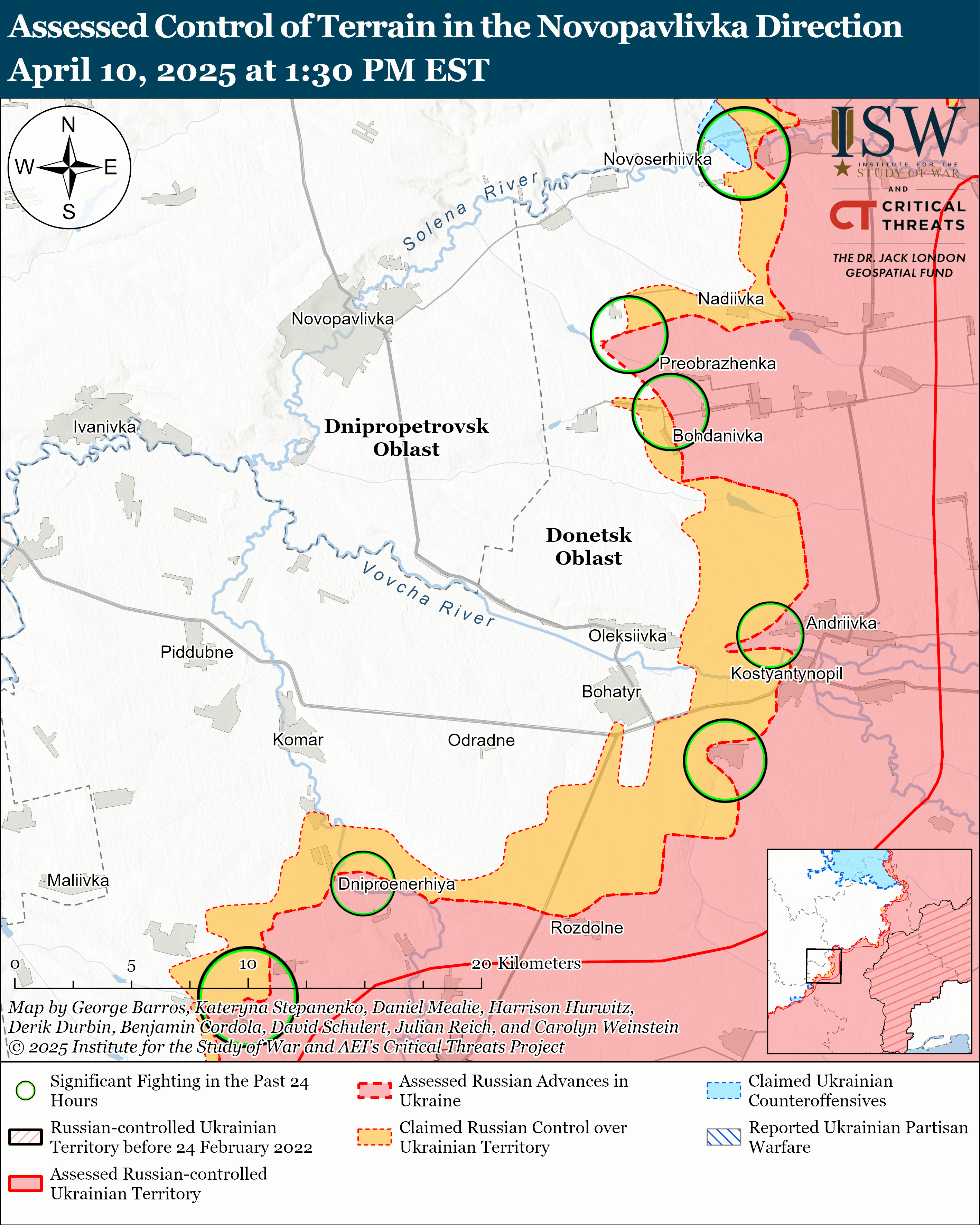 ЗСУ мали успіх біля Часового Яру, ворог просунувся коло Торецька і Покровська: карти ISW