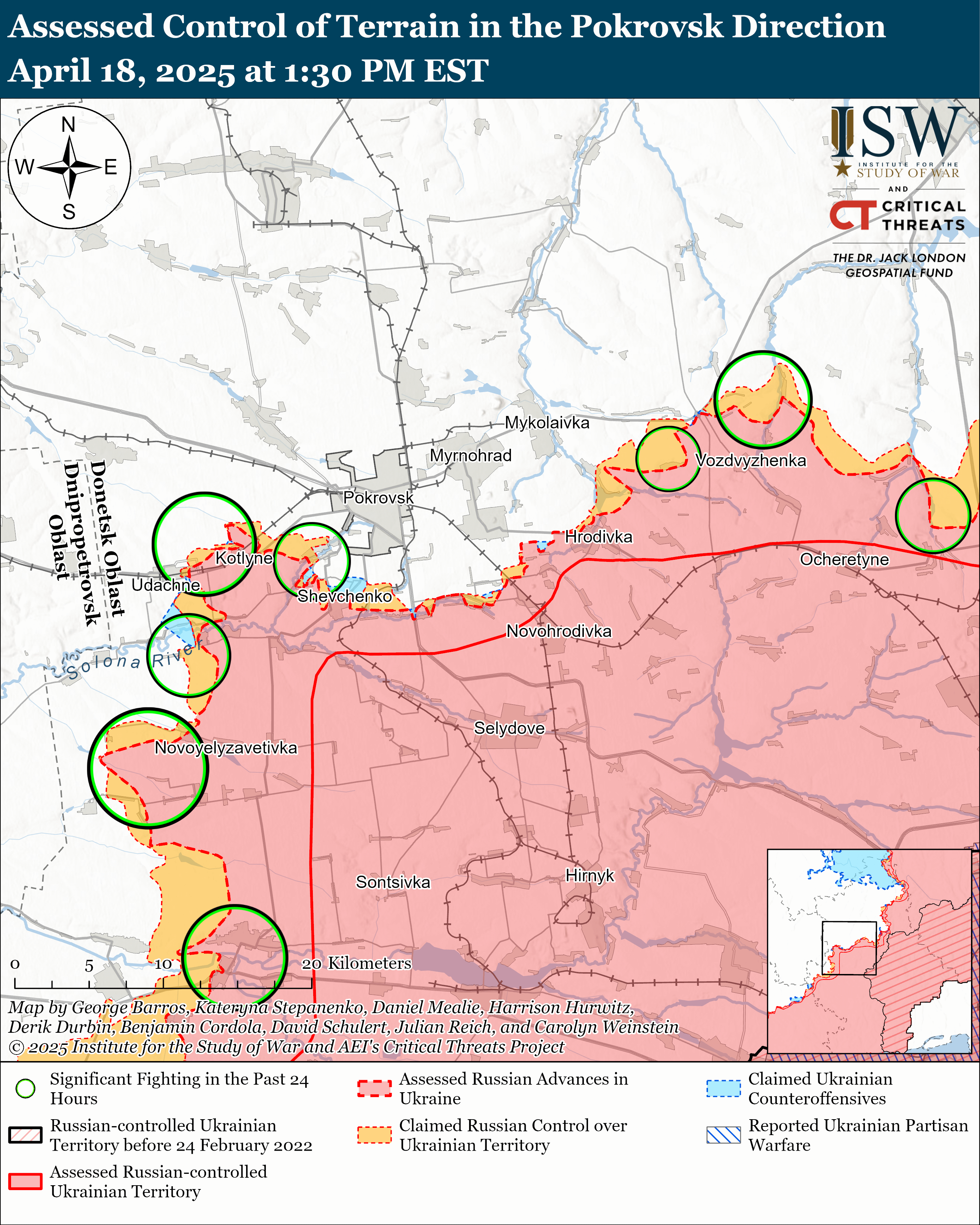 ЗСУ мали успіх під Торецьком, ворог просунувся на 4 напрямках: карти ISW