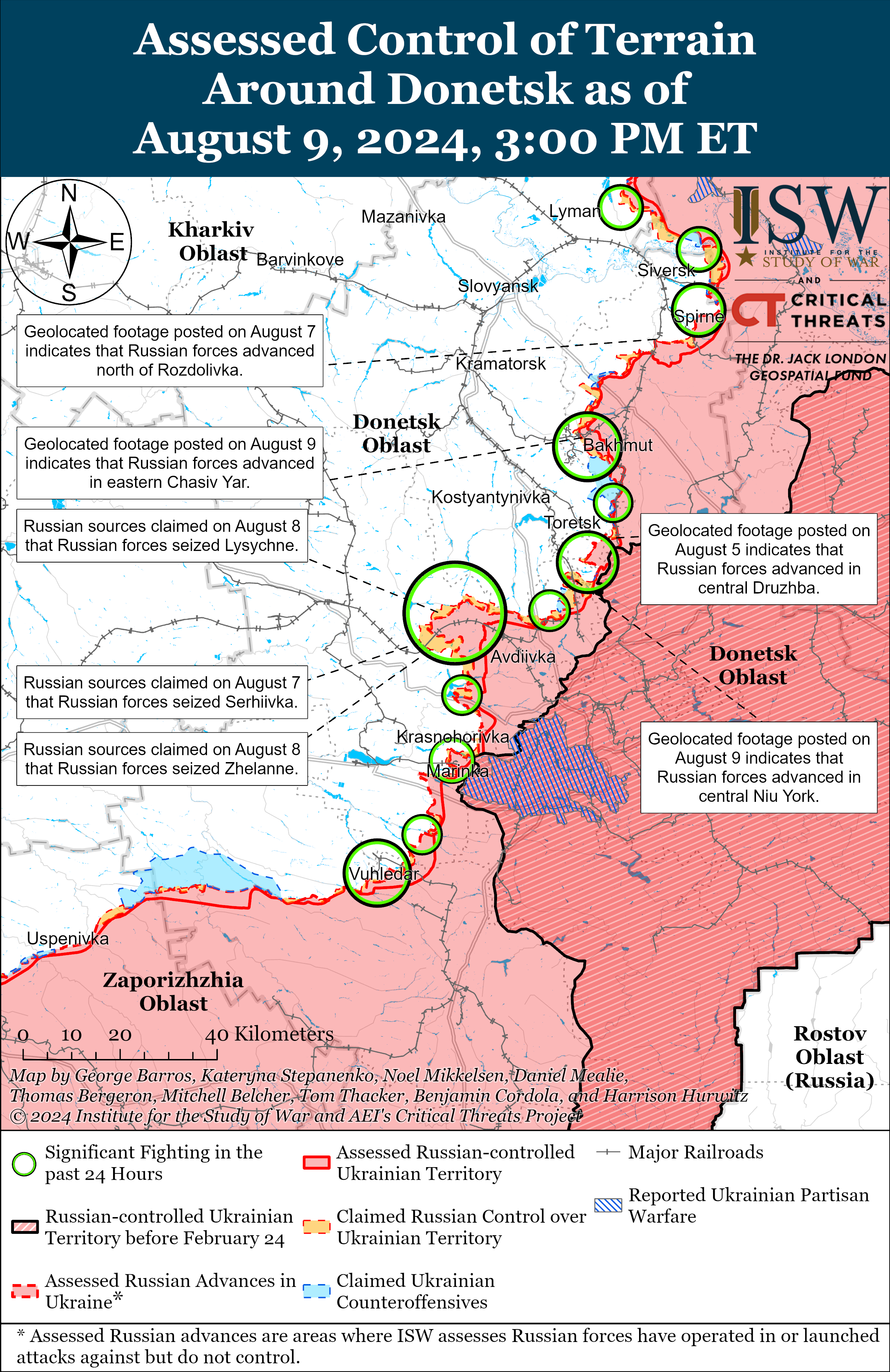 Тиск РФ на Донбасі й "штурми" прикордоння Харківської і Сумської областей: карти ISW