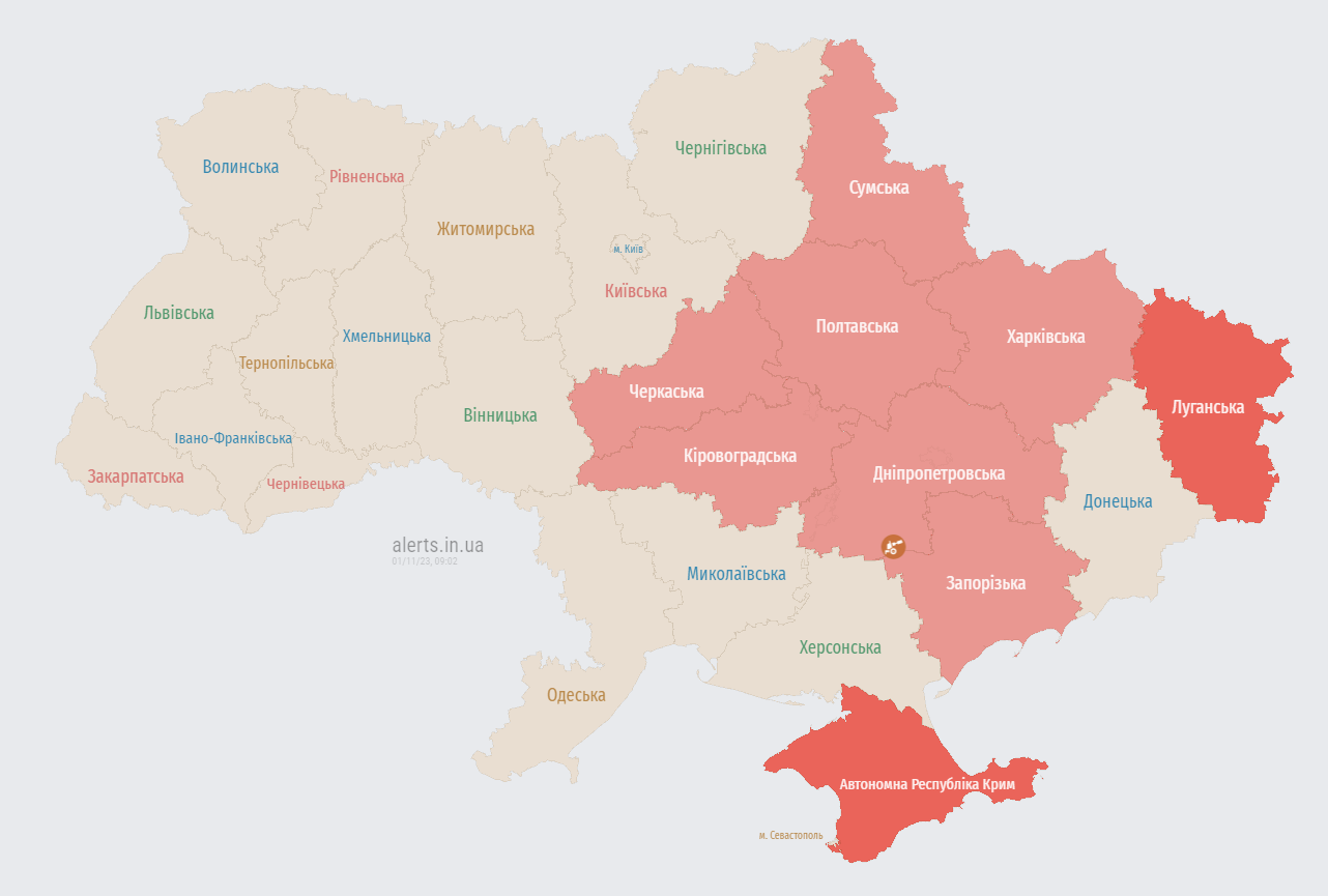У Полтавській області вибухи. Частину України охопила тривога