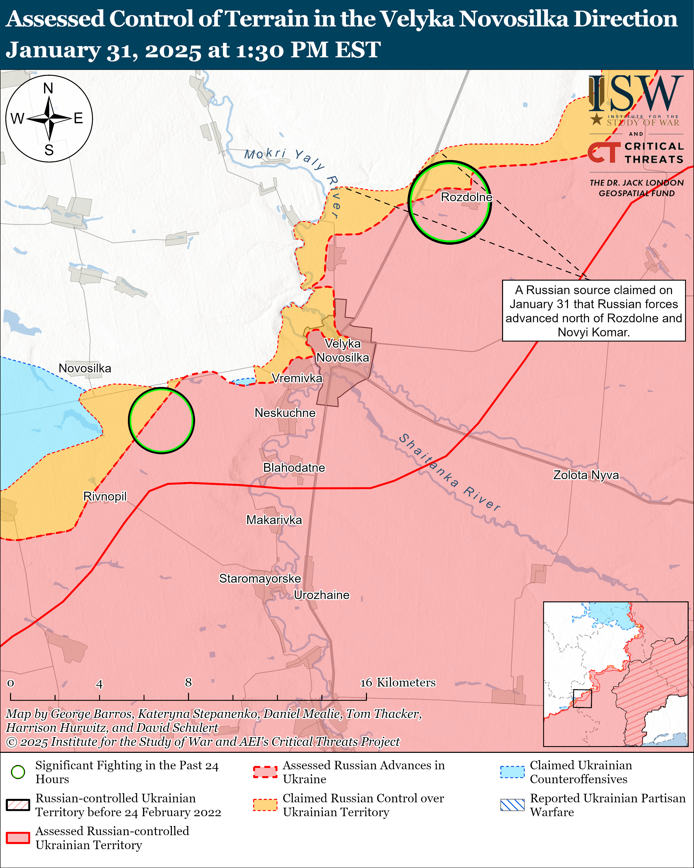 Окупанти просунулися на п'яти напрямках: карти ISW