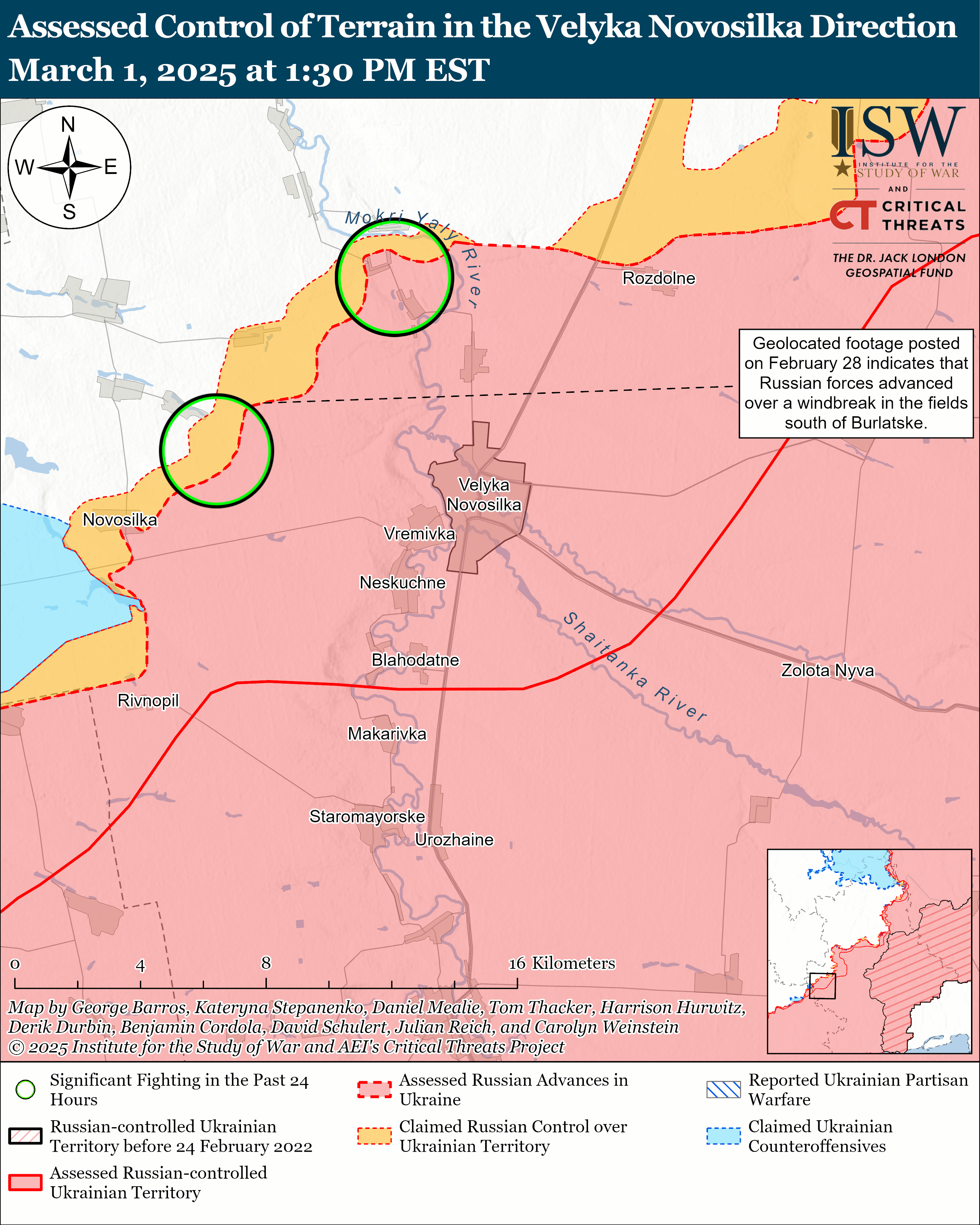 ЗСУ мали успіх у районі Торецька, окупанти просунулися біля Великої Новосілки: карти ISW