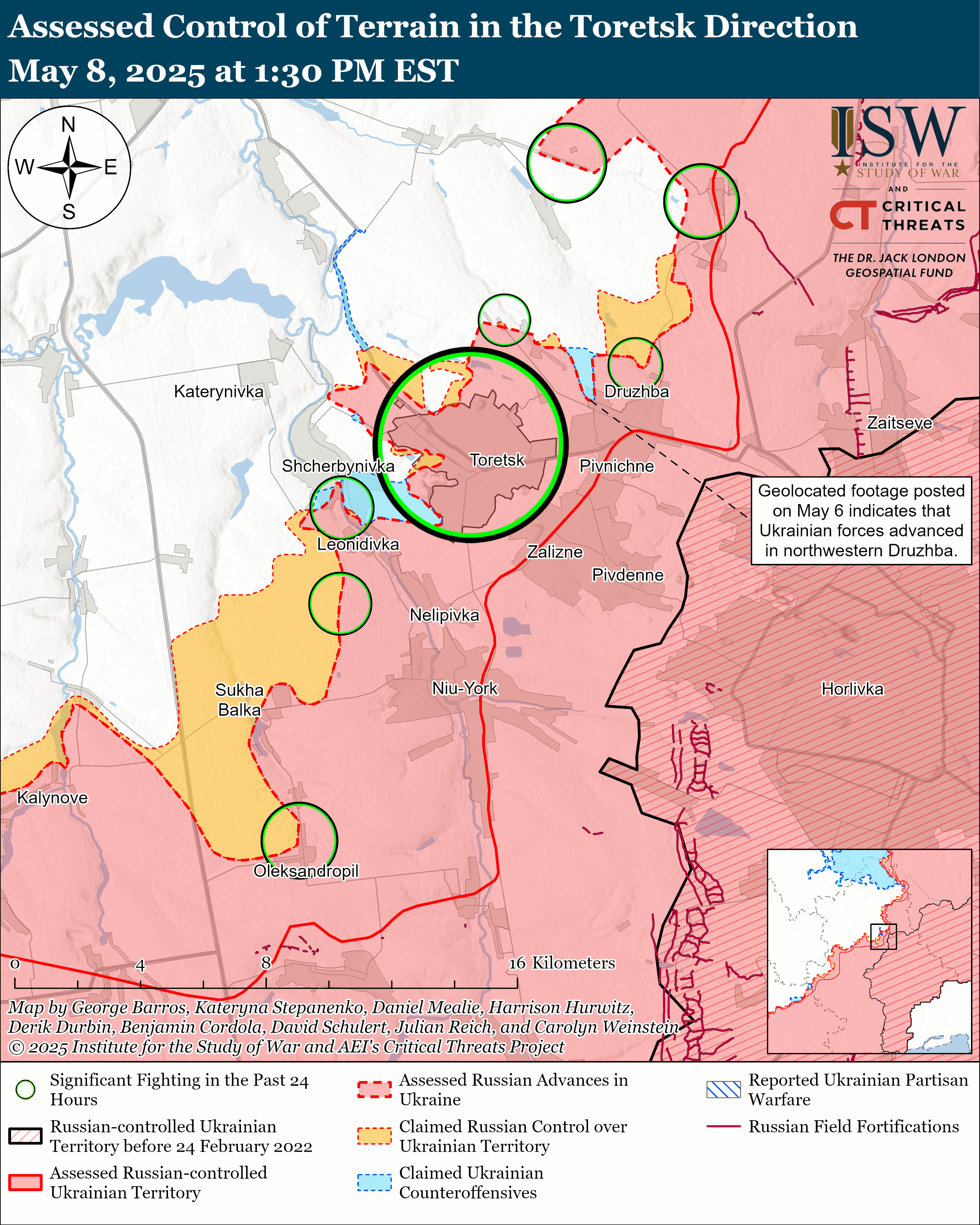 ЗСУ просунулися біля Торецька і в Курській області, ворог тисне на 7 напрямках: карти ISW