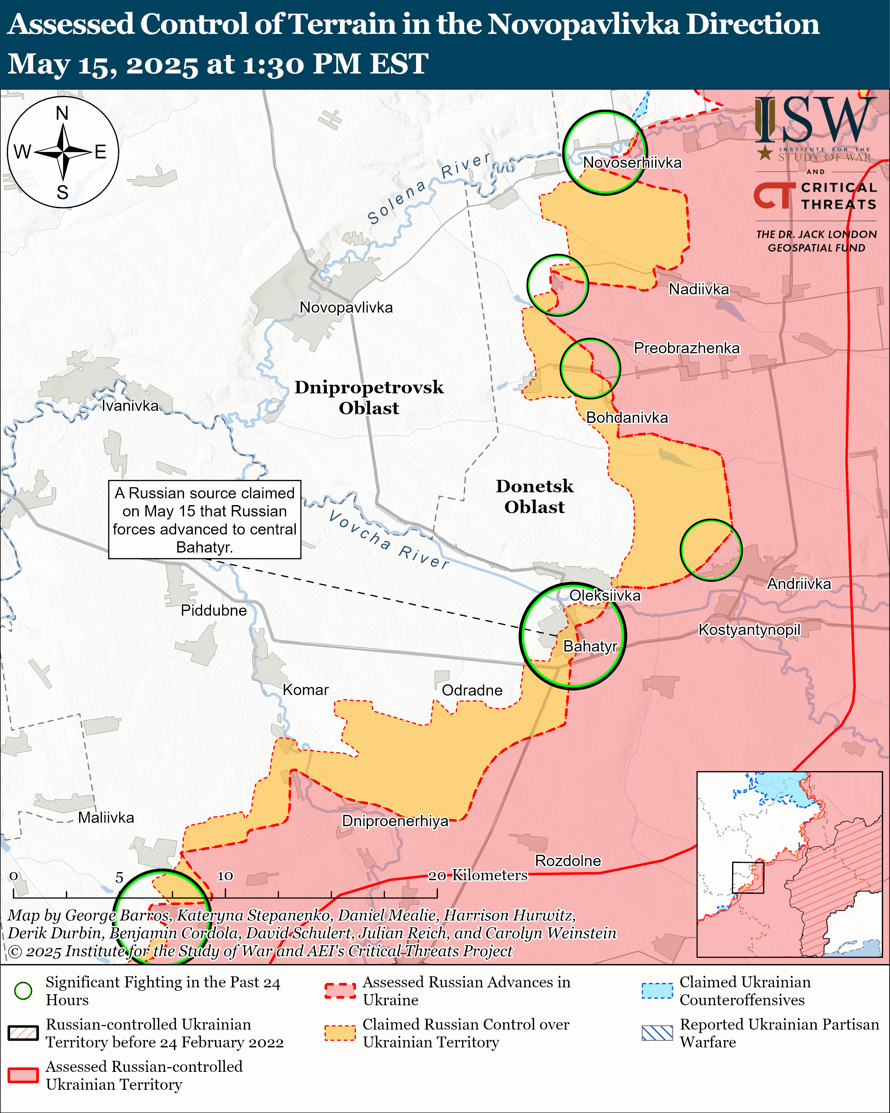ЗСУ мали успіх під Торецьком, окупанти тиснуть на трьох напрямках: карти ISW