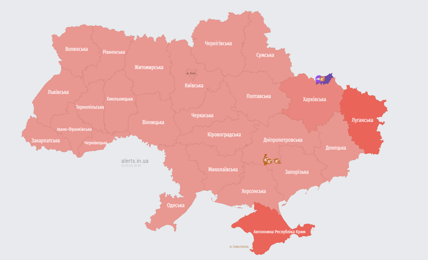 Украину охватила масштабная воздушная тревога из-за МиГ-31К