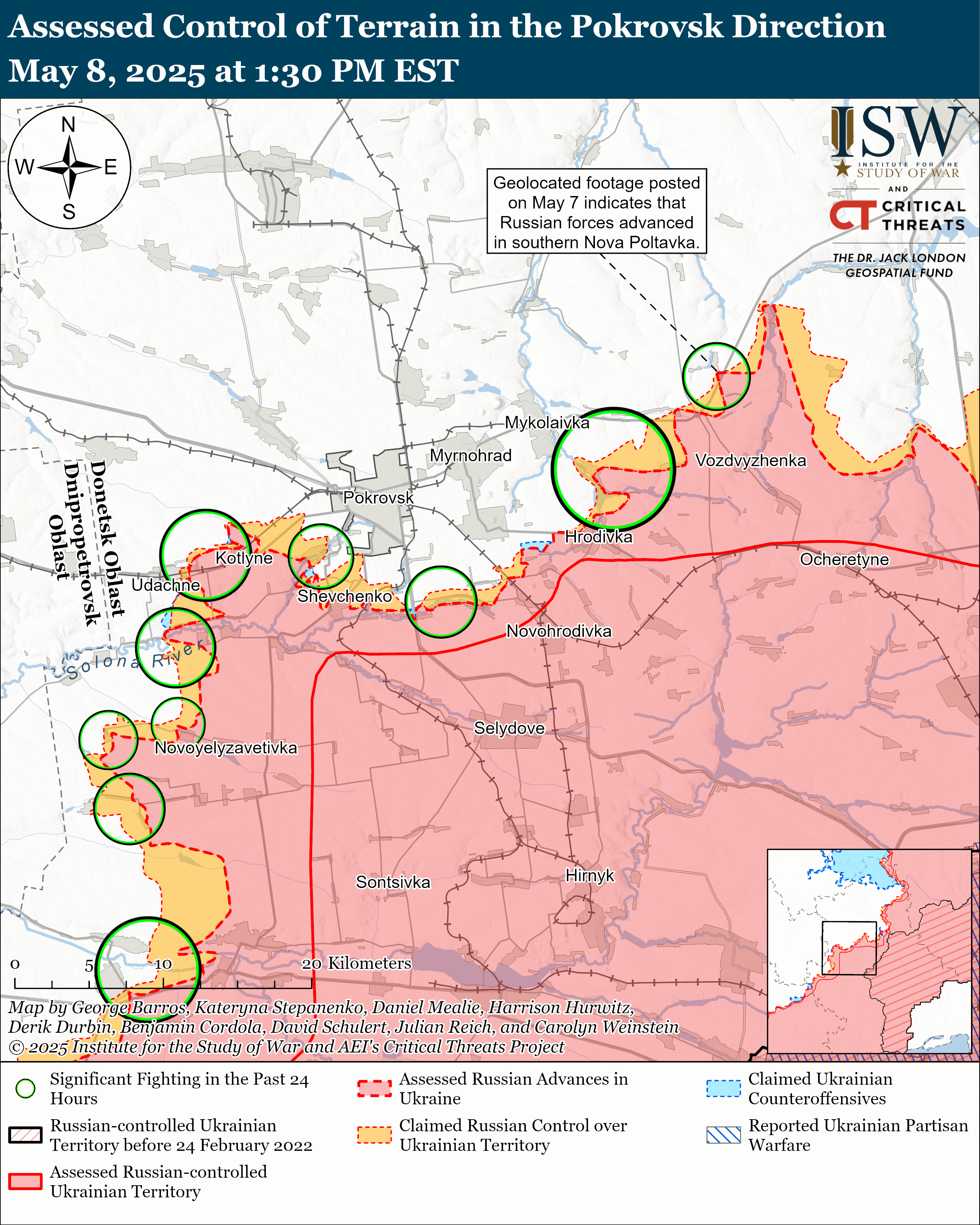 ЗСУ просунулися біля Торецька і в Курській області, ворог тисне на 7 напрямках: карти ISW