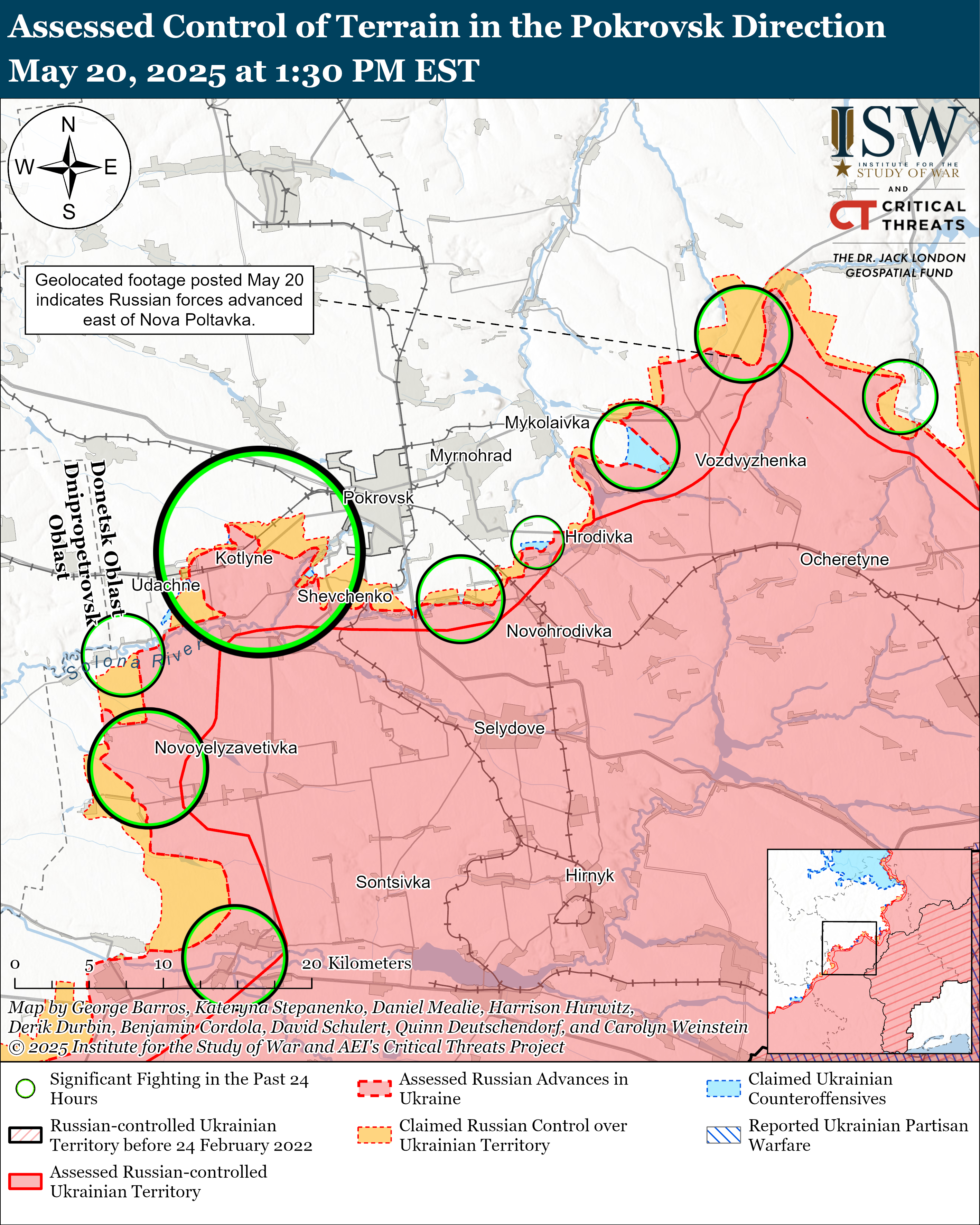 Російські окупанти просунулися у чотирьох областях України: карти ISW