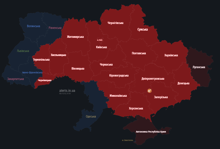 В Україні оголосили масштабну повітряну тривогу: зафіксовано пуски крилатих ракет