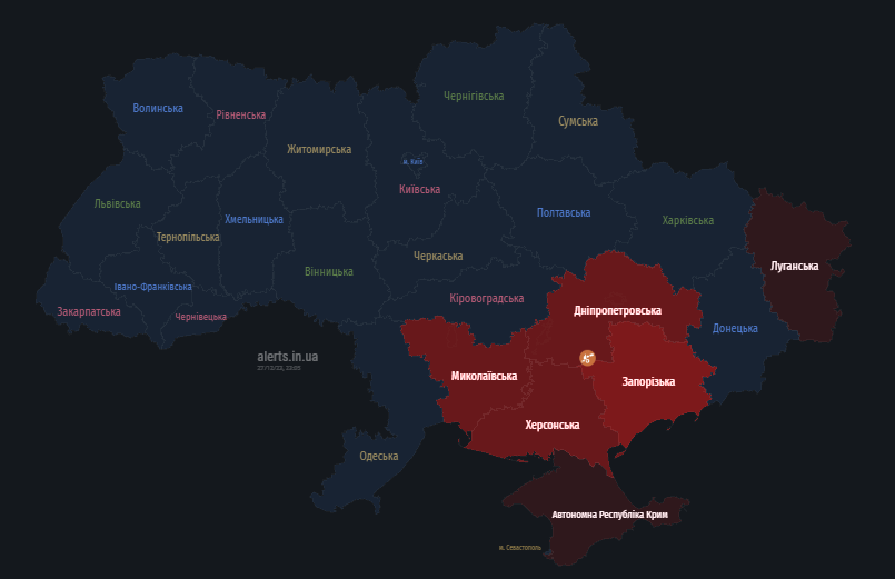 У Запоріжжі пролунали вибухи під час повітряної тривоги