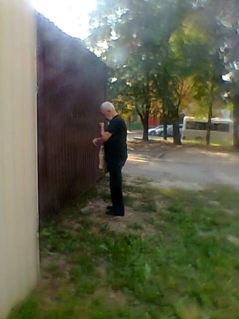 В Днепре мужчина разбирал брусчатку и клал ее себе в сумку: "каждый день по несколько штук" (фото)