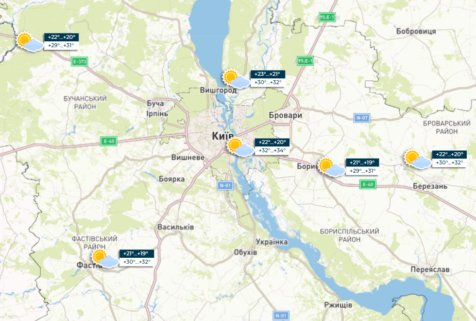 Спека до +37 і грози: синоптики дали прогноз погоди на завтра