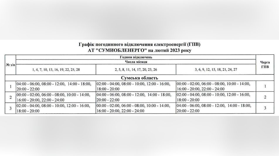 З лютого в частині регіонів України змінюються графіки відключень світла (список)