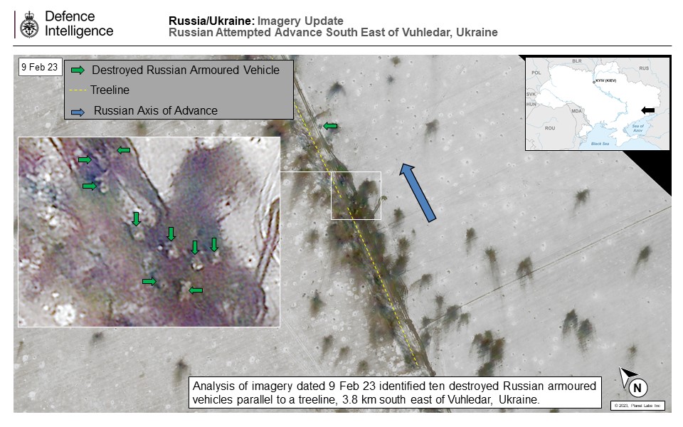 Британська розвідка оцінила втрати росіян під Вугледаром: супутниковий знімок