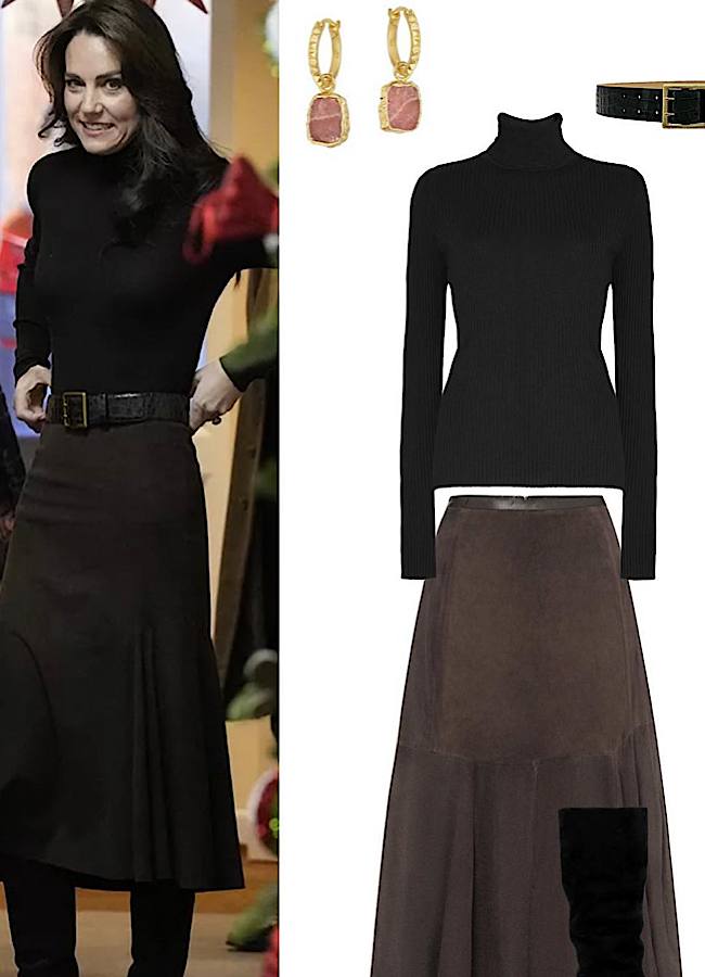 Кейт Міддлтон показала, як стильно поєднати трендову спідницю з чорною водолазкою