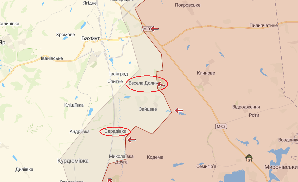 Оккупанты пытаются продвинуться на Бахмутском направлении: карта боев на 19 сентября