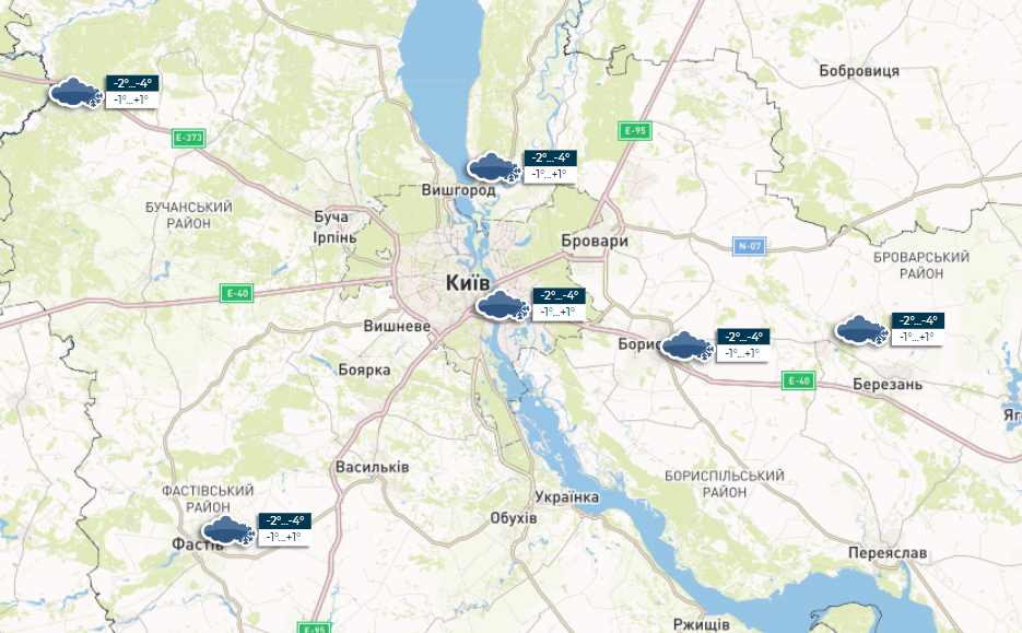 Невеликий мороз, місцями сніг: якою буде погода в Україні сьогодні