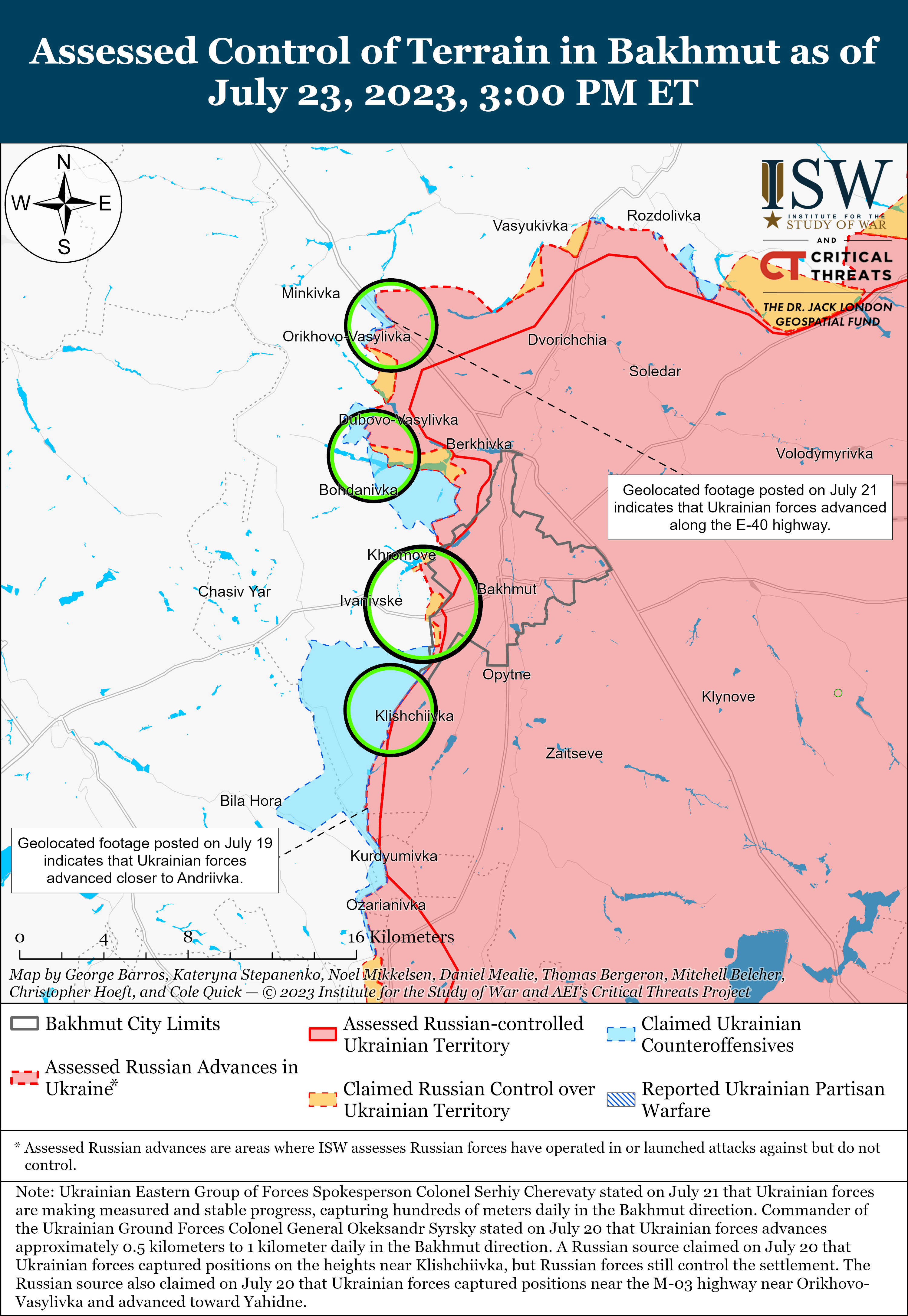 ЗСУ просуваються під Бахмутом і на півдні, ворог тисне в районі Сватового: карти ISW