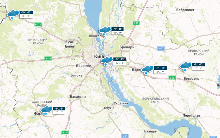 Насувається негода. В Україні очікуються сніг і дощ, місцями до -20