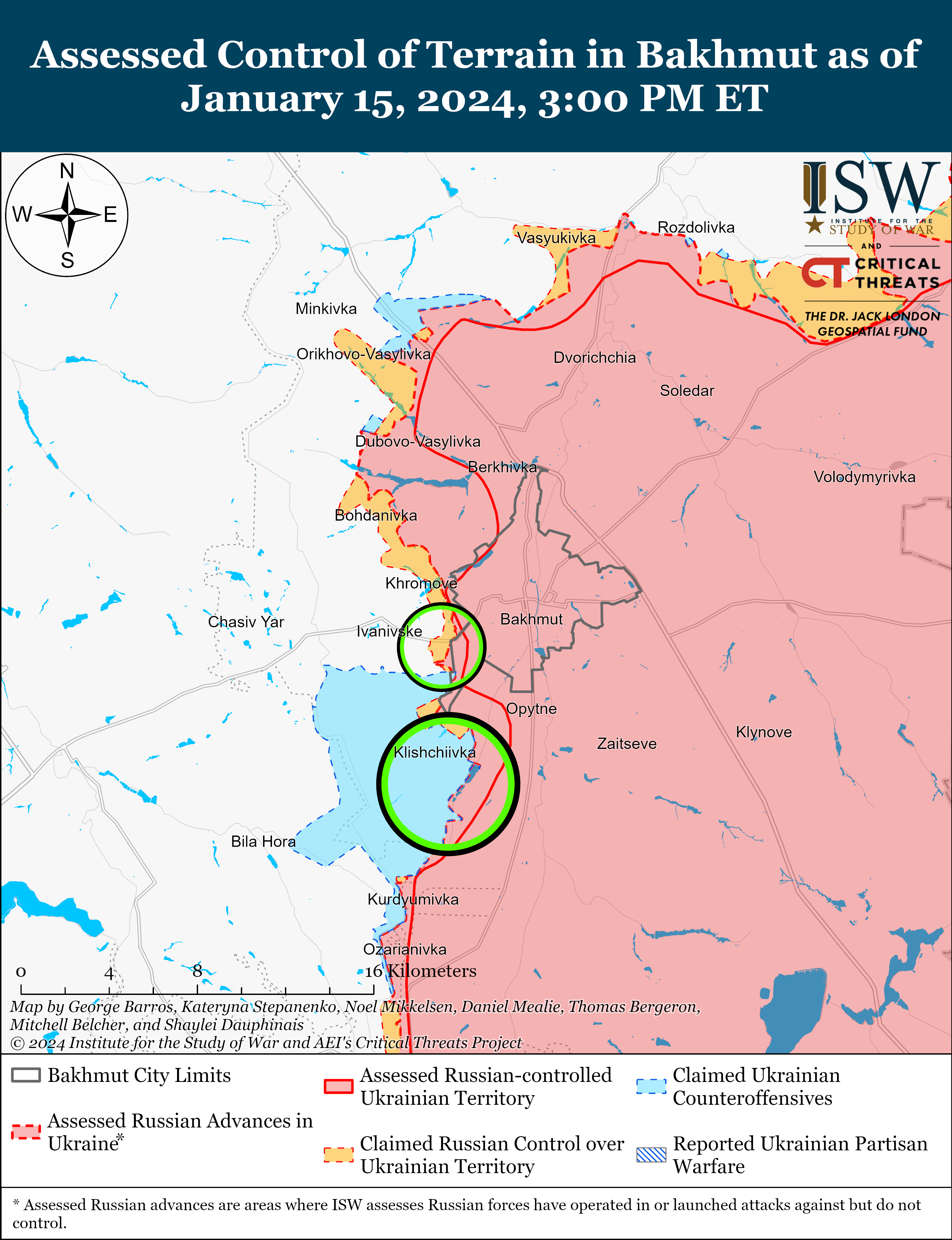 ЗСУ завдали удару по позиції російських ПДВ поблизу Бахмута: карти ISW