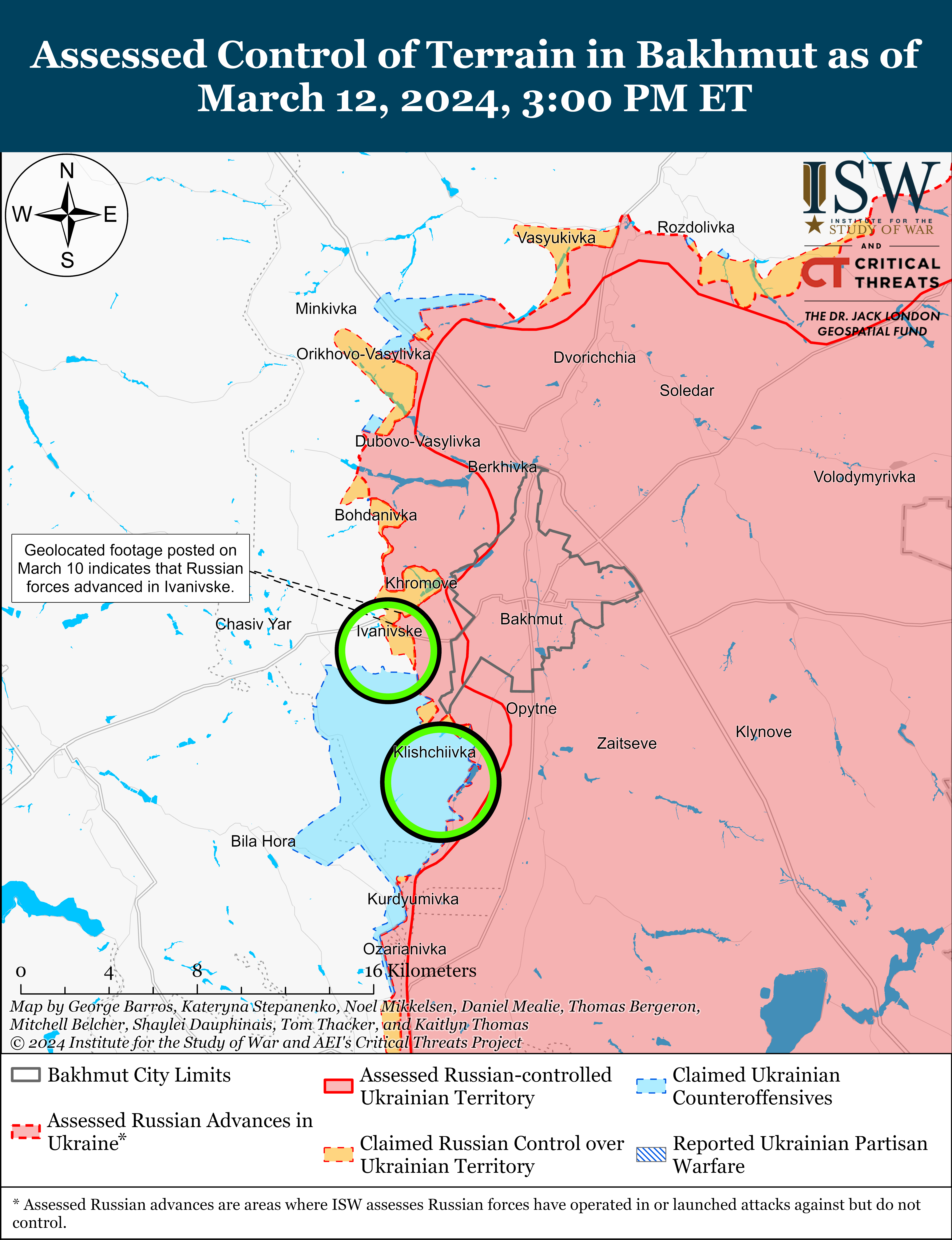 ЗСУ стримують наступ ворога біля Бахмута: карти ISW