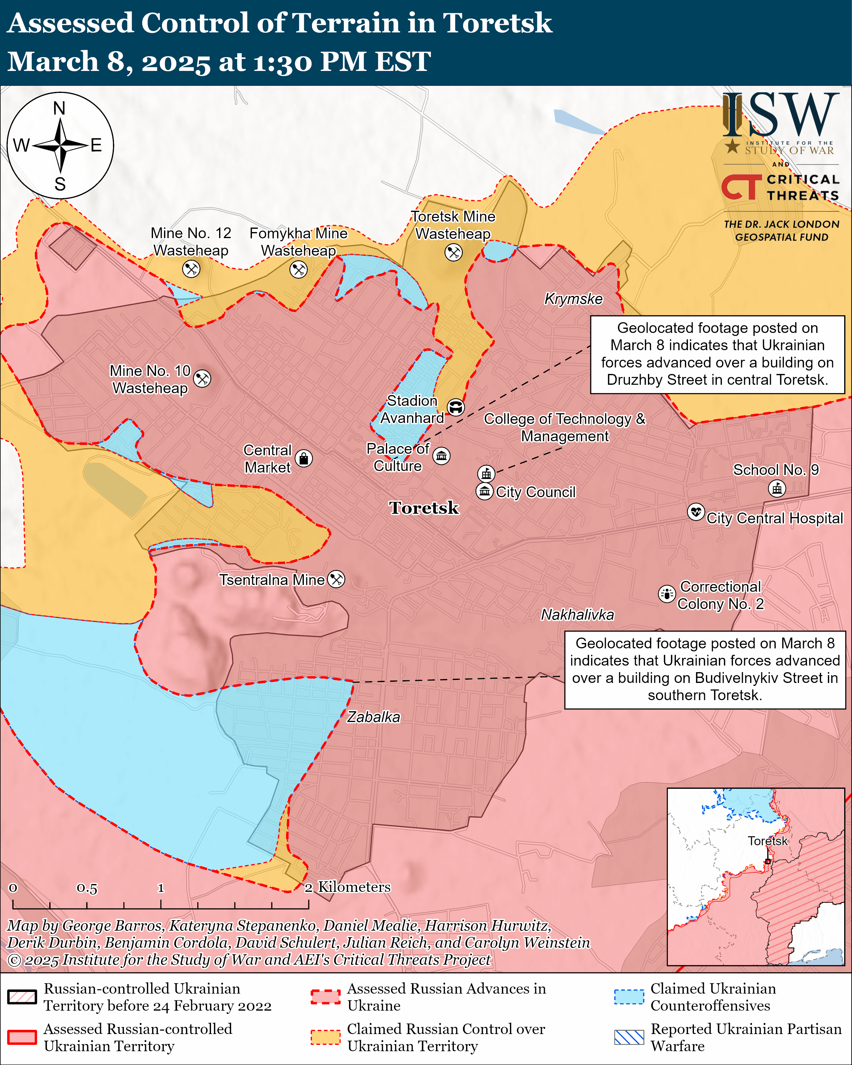 ЗСУ мали успіх біля Торецька і Покровська, ворог тисне на трьох напрямках: карти ISW