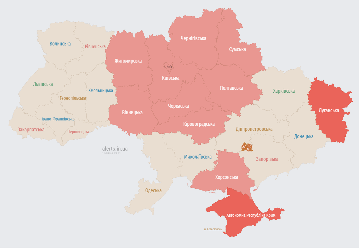 У Києві та низці областей оголосили повітряну тривогу