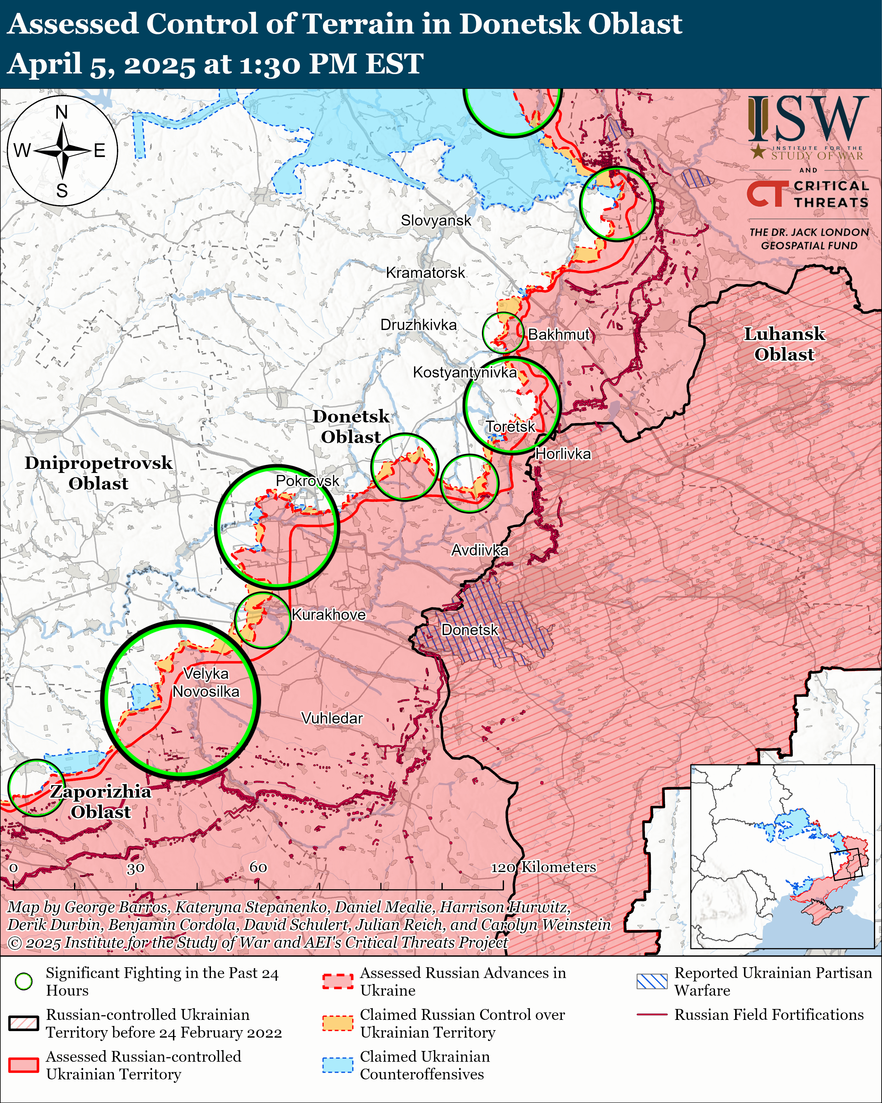 ЗСУ просунулися поблизу Куп'янська, противник тисне на трьох напрямках: карти ISW
