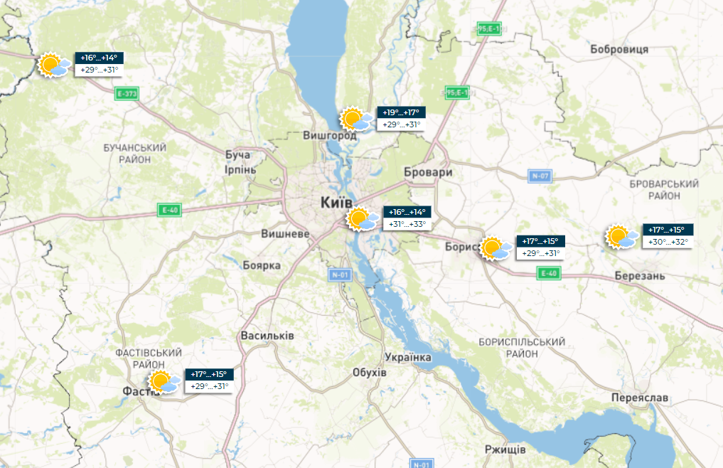 Сильна спека, місцями шквали: прогноз погоди в Україні
