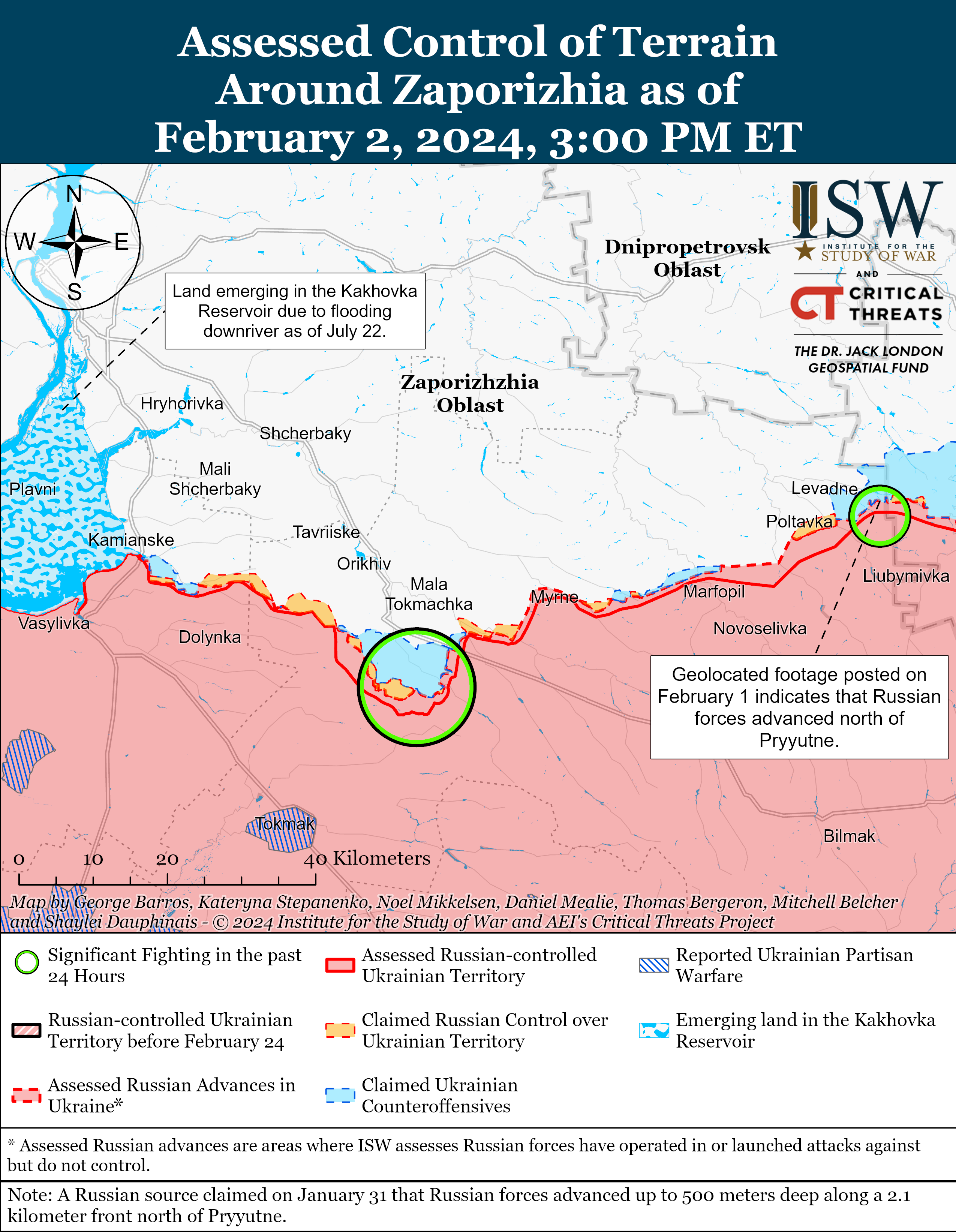 Ворог зазнає сильних втрат на лівому березі Дніпра, але просунувся під Авдіївкою: карти ISW