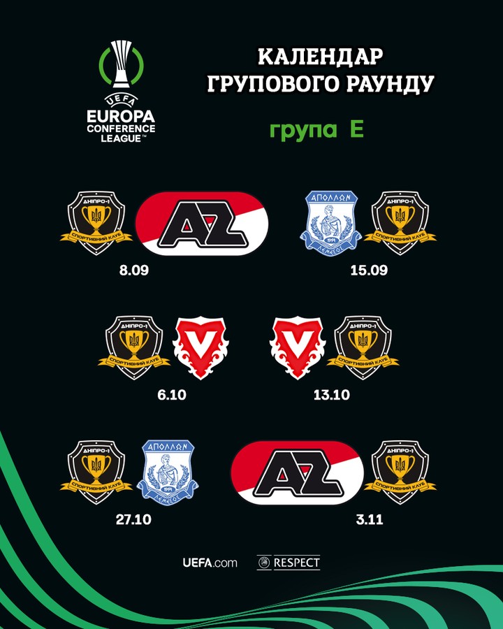 Із ким "Дніпро-1" гратиме в Лізі конференцій: повний розклад матчів української команди