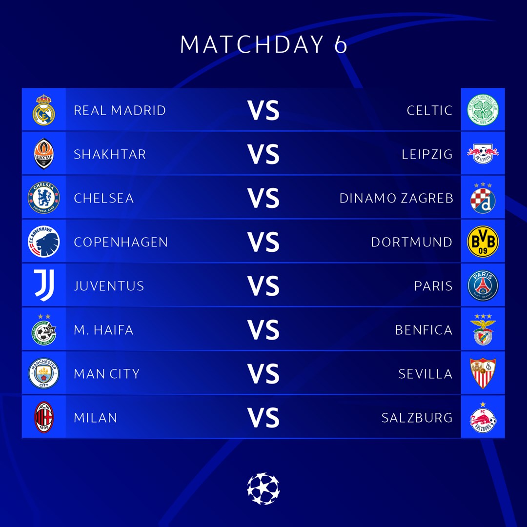 Продолжение Лиги чемпионов 2 ноября: полное расписание матчей среды