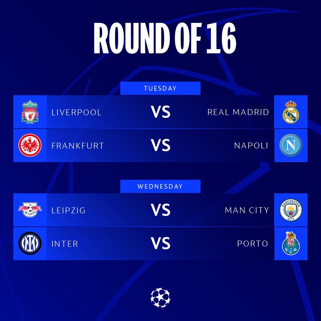 Продовження Ліги чемпіонів 21-22 лютого: повний розклад матчів вівторка та середи