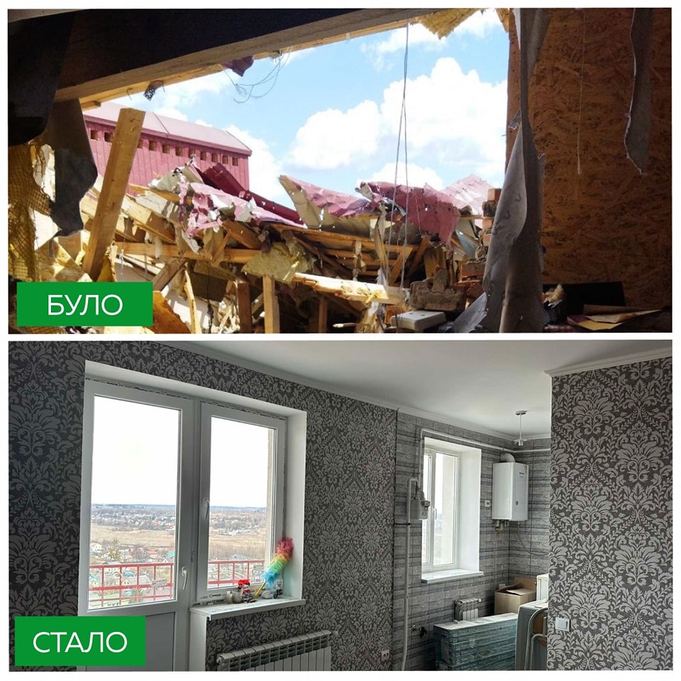 Було/стало: показали відновлене житло у Бучі, яке зруйнувала російська авіація (фото)