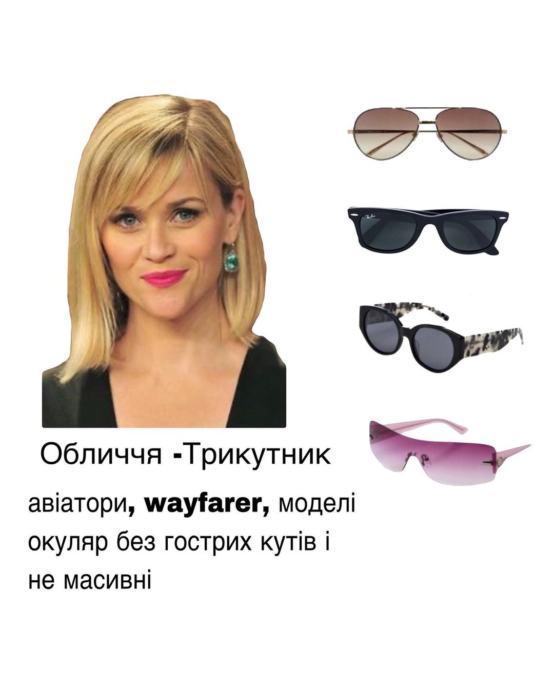 Будуть ідеально підходити: як вибрати сонцезахисні окуляри за формою обличчя