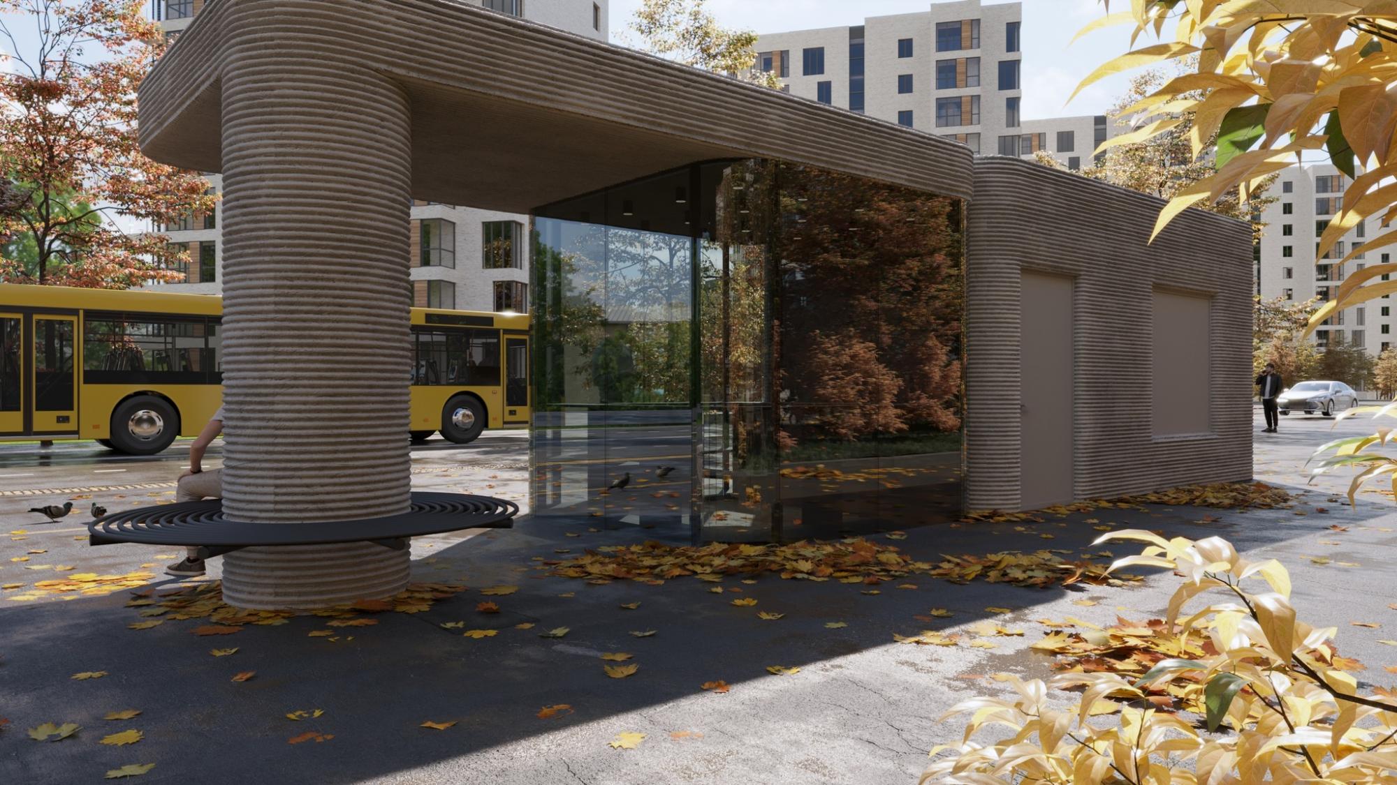 Українці розробили зупинки-укриття, які друкуватимуть на 3D-принтері. Ось перші фото