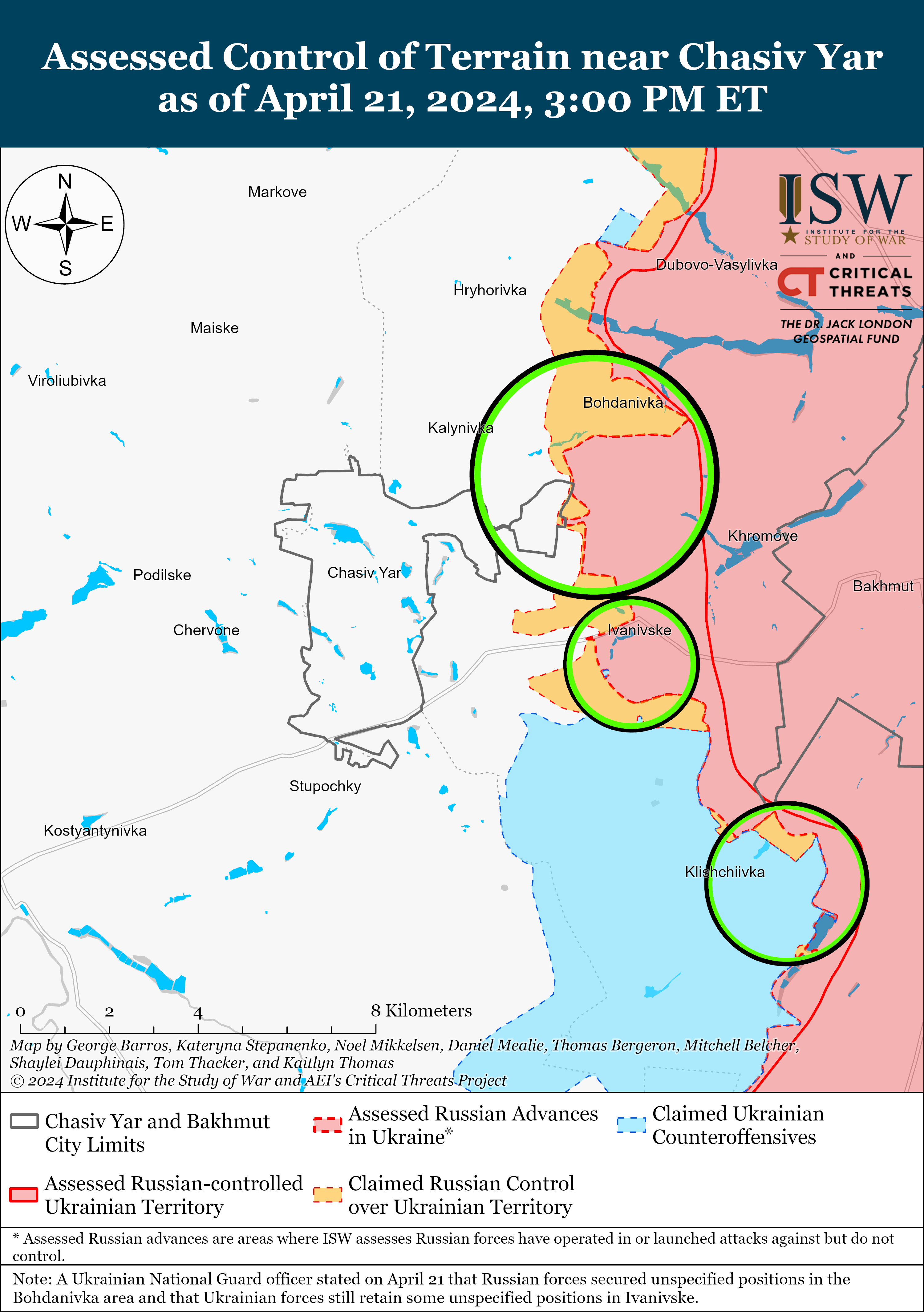 Російське військове командування серйозно ставиться до захоплення Часового Яру: карти ISW