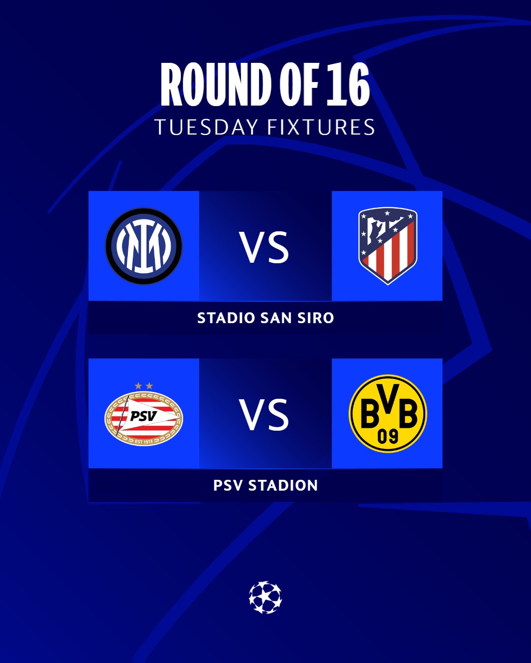 Продовження Ліги чемпіонів 20 лютого: повний розклад матчів вівторка