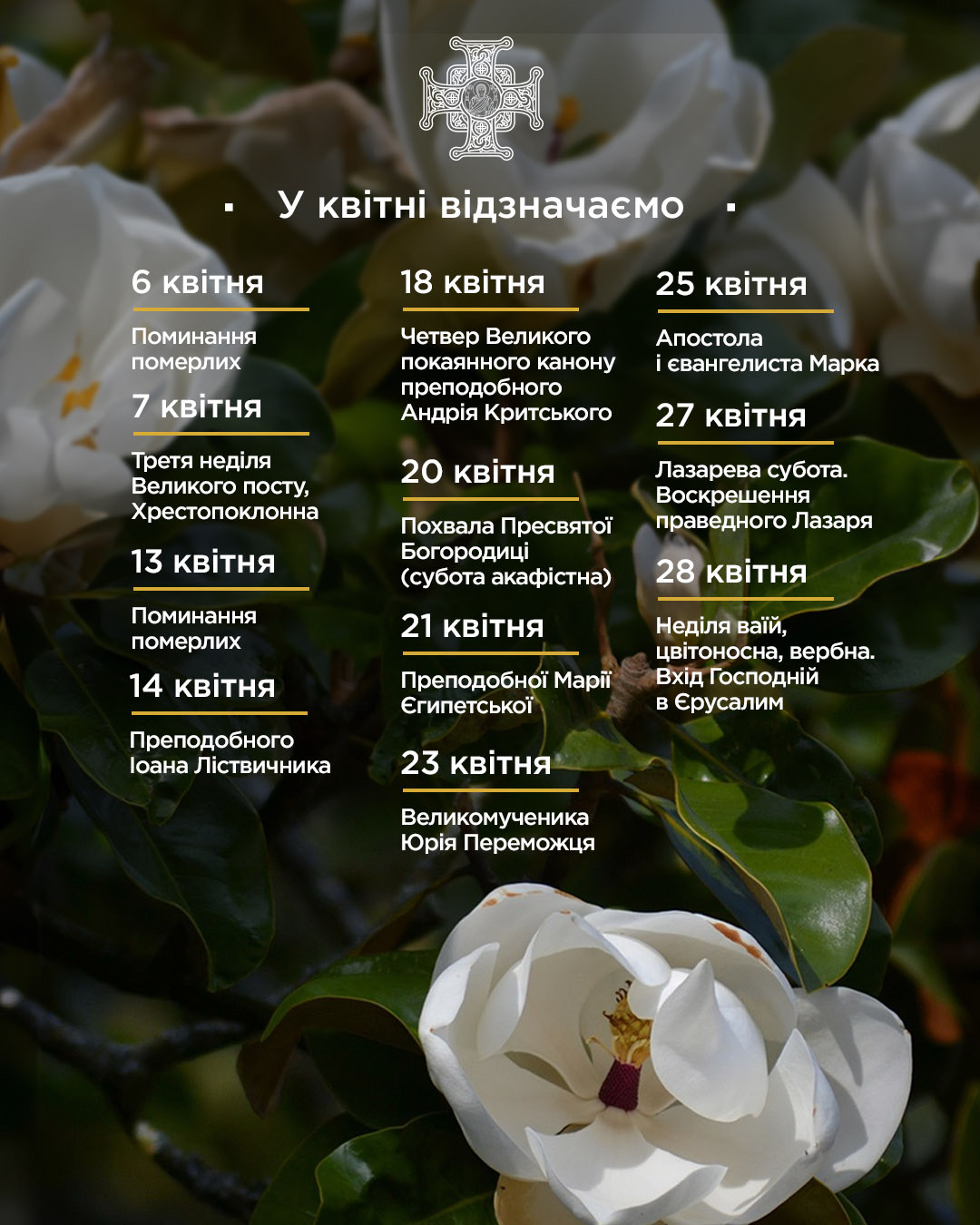 Церковні свята у квітні 2024: у ПЦУ дали новий календар