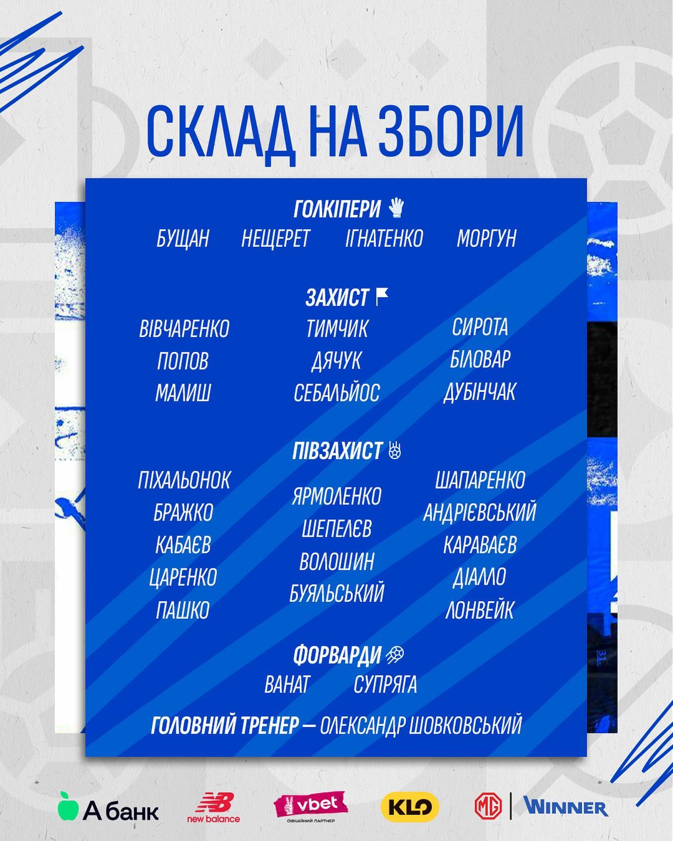 "Динамо" поїхало на збори в Австрію: хто в обоймі Шовковського