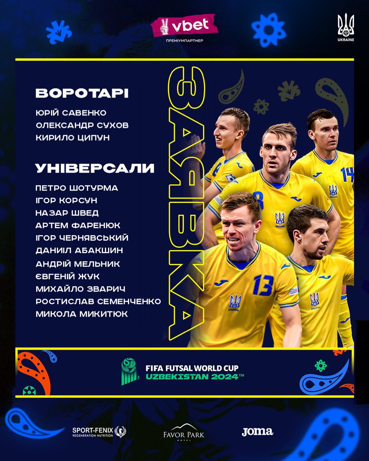 Футзальная сборная Украины на старте ЧМ-2024: состав, соперники и перспективы