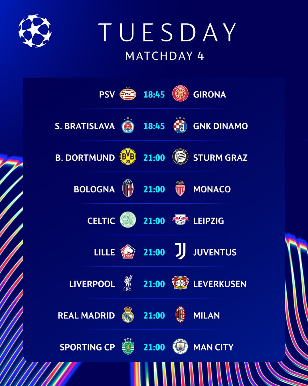 Повернення Ліги чемпіонів 5 листопада: повний розклад матчів вівторка