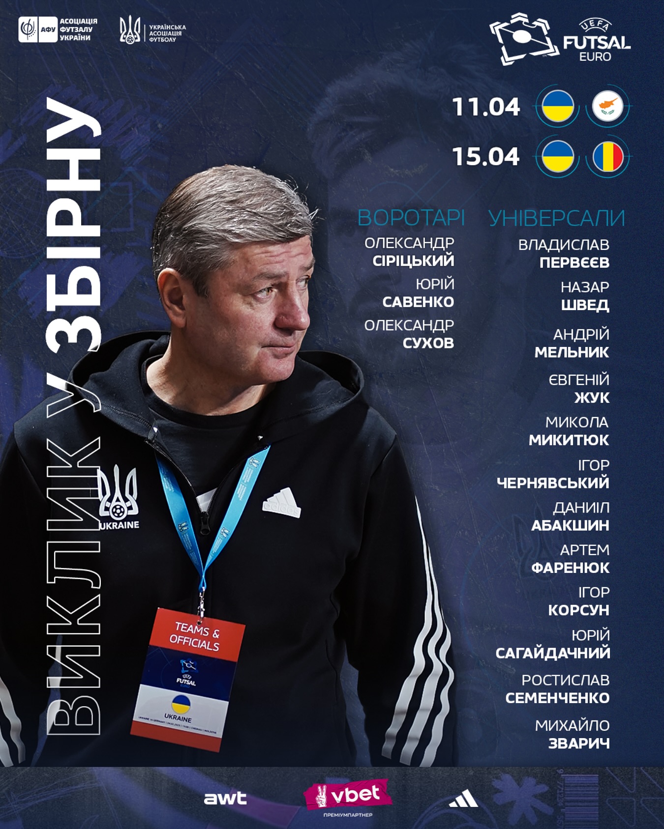 На вирішальний матч без капітана: заявка "синьо-жовтих" у відборі до футзального Євро-2026