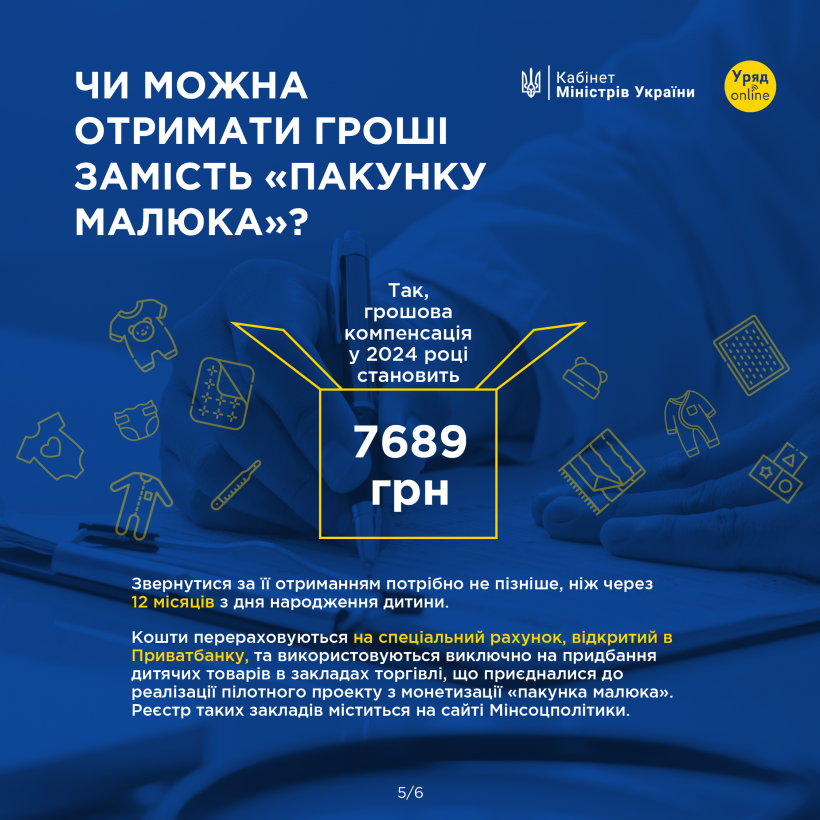 Пакунок малюка 2024. Яке наповнення та чи можна забрати грошима