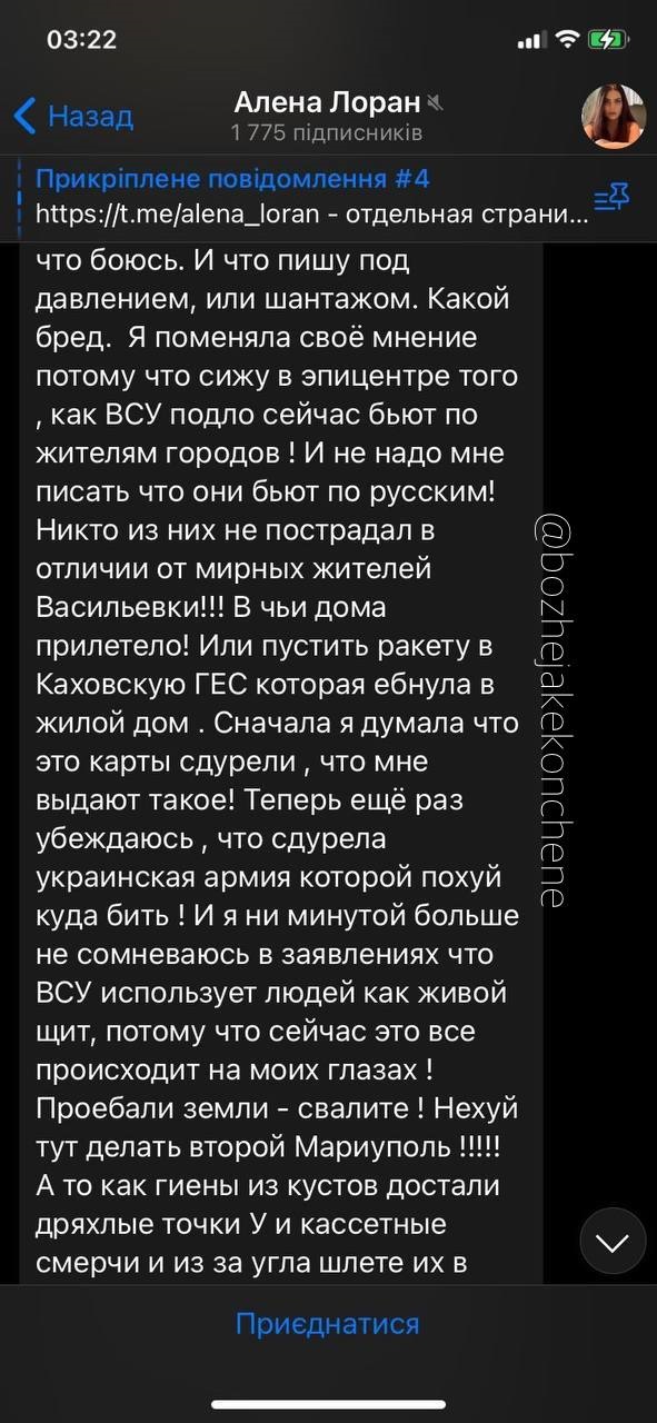 Украинская блогерша распространяет фейки про ВСУ и решила сбежать в РФ