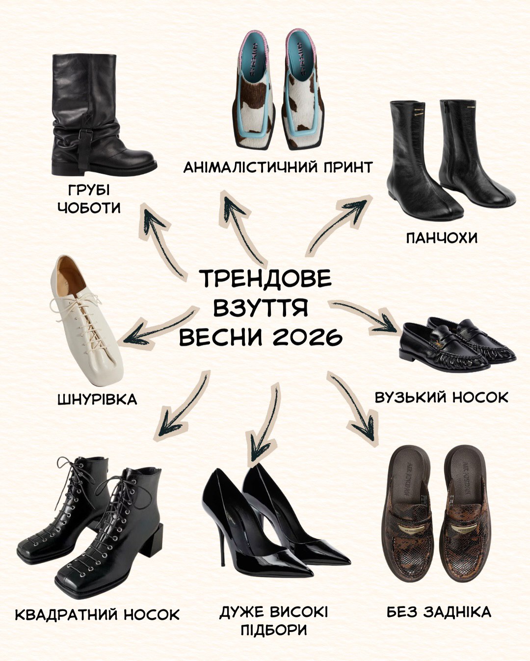 Балетки, шнуровка и животный принт: модная обувь на весну, которую стоит примерить