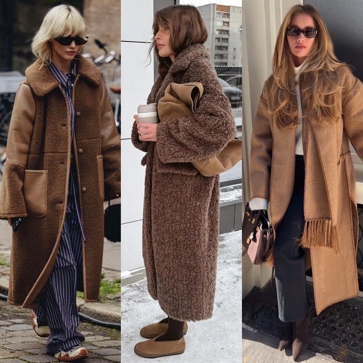 Модно і тепло: стилістка показала трендові образи з пальто та куртками на зиму 2025