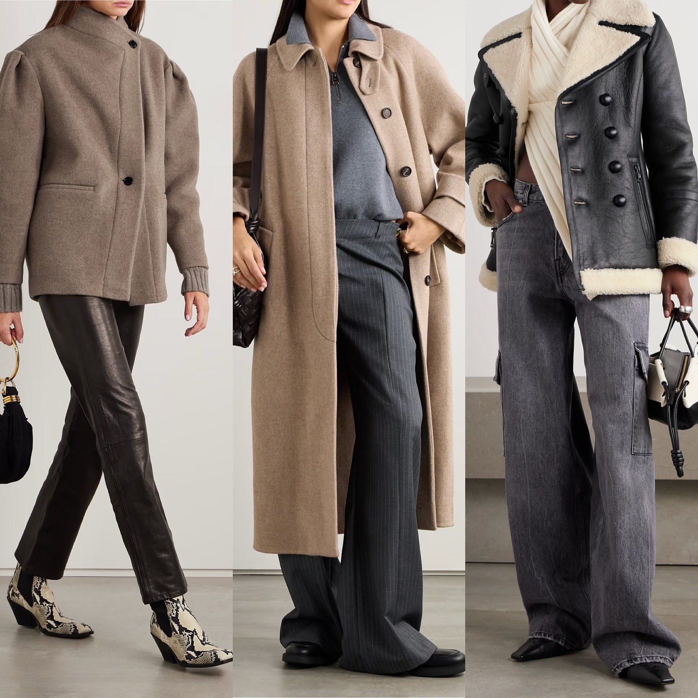 Модно і тепло: стилістка показала трендові образи з пальто та куртками на зиму 2025
